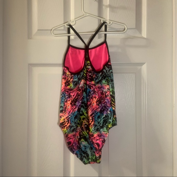 Wonder Nation Girls Bright Multicolor Print One Piece L - Picture 5 of 6